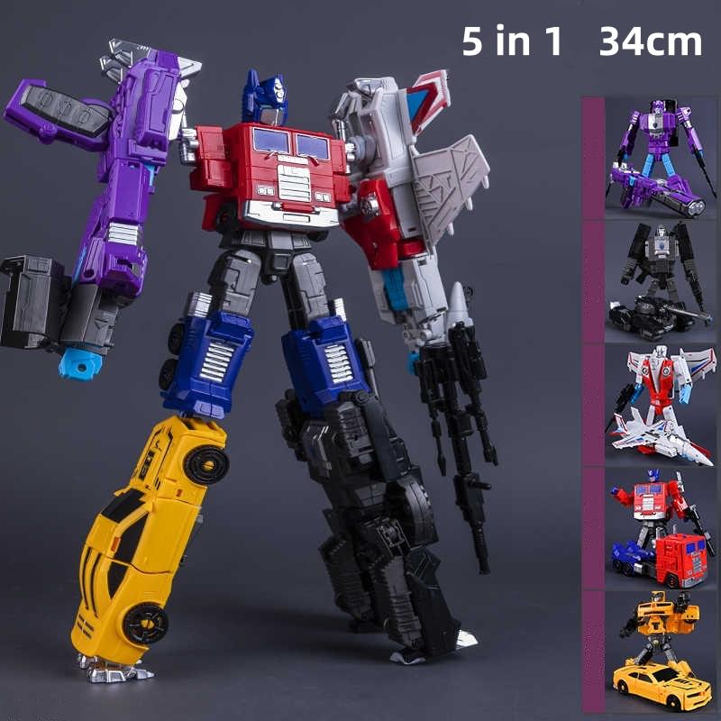 Baohaixing MINI 21CM New Transformation Toys 6 In 1 Devastator Action Figure Robot Engineering Vehicle Model Gift Child Kid