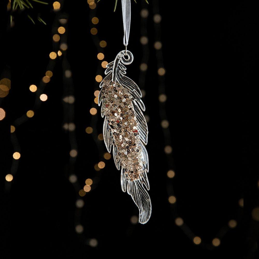 2pcs With Sequins Snowflake Hanging Ornaments Clear Christmas Tree Hanging Ornaments  Shopping Mall