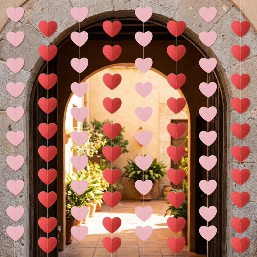 Romantic Heart String 2m 6.5ft Love Heart Hanging Curtain Durable Wedding Garland  Birthday Party