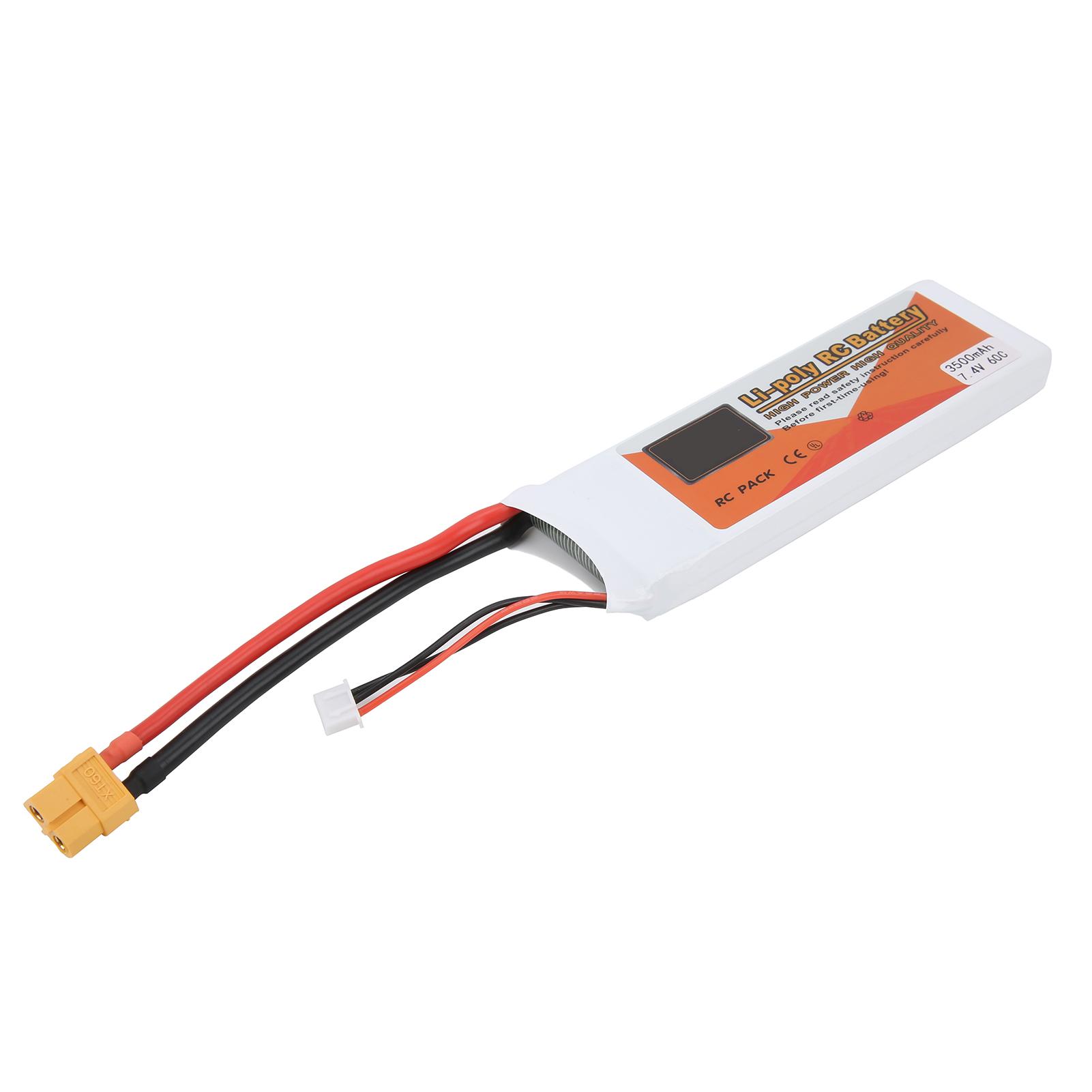 

Акумулятор LiPo 7.4V 3500mAh 2S 60C з роз ємом XT60, перезаряджуваний для RC дрона, вертольота, моделі автомобіля