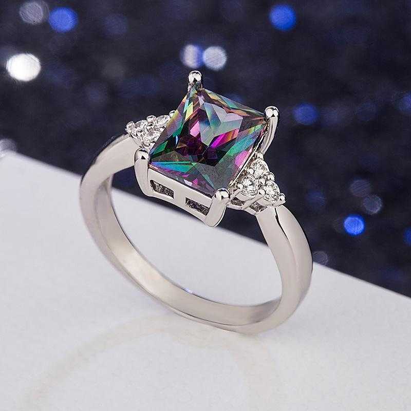 Sace Gems Inel de zircon colorat din aliaj clasic de cupru Bijuterii pentru doamne Cadou de petrecere de promisiune de nuntă