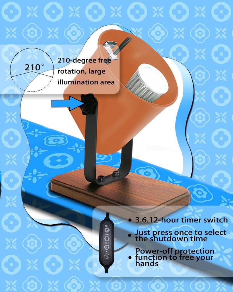 Christmas Tree Color Wheel E27 LED Light with Timer, Quiet Motor, Silver Tinsel Decor, Retro Holiday Gift