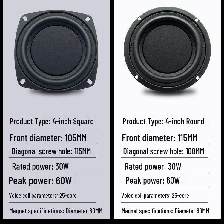 4" Audiophile Grade Woofer for Home, Car & Motorcycle