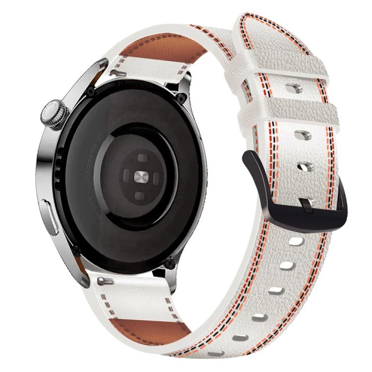 For Huawei Watch GT 3 46mm / GT Runner 22mm Tricolor Stitching Genuine Leather Watch Band