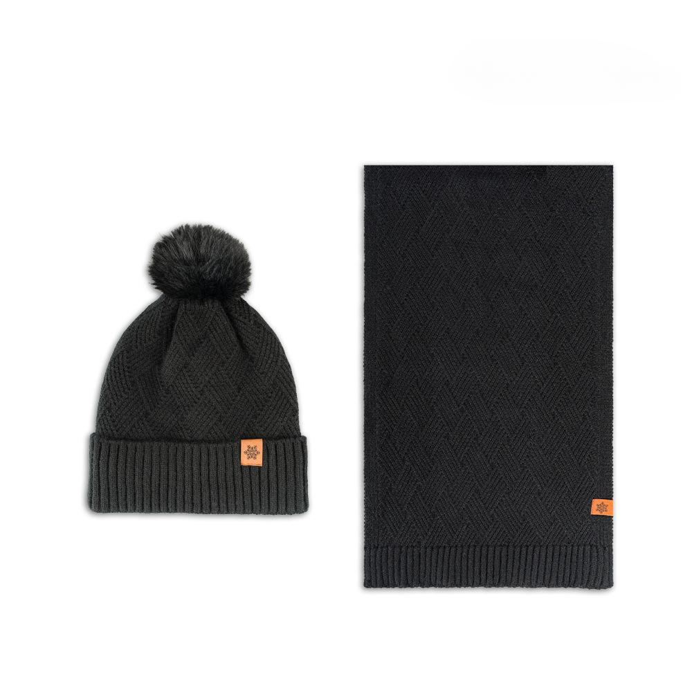 Women's Three Sizes To Choose From: Knitted Hat, Scarf, Glove, Women's Autumn and Winter Outdoor Warm Double Layer Knitted Hat
