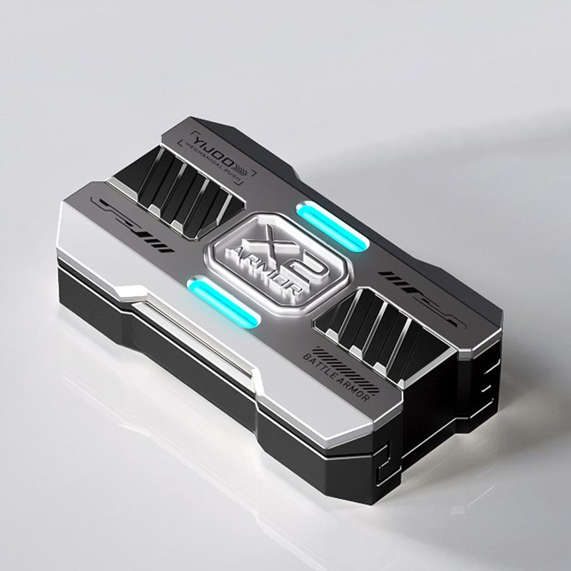 

Fidget Slider Mecha Push Card светится в темноте металлический магнитный тактильный Fidget Toys для снятия стресса серебряный