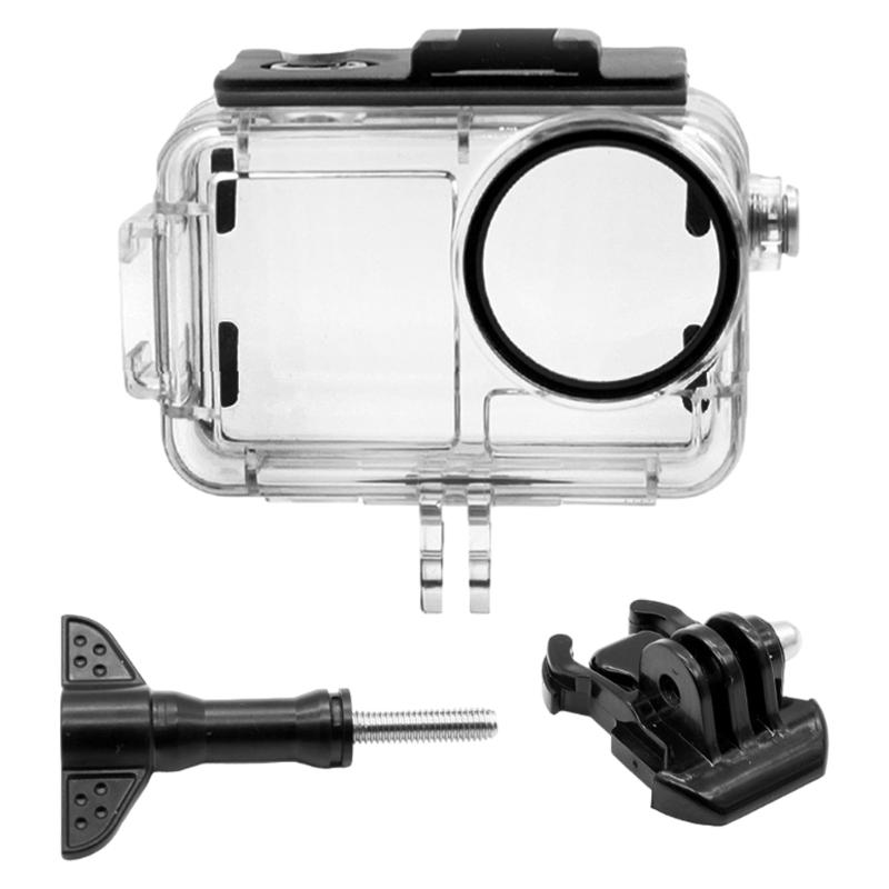 

Dive Waterproof Housing Case Cover for Action 4/3 Cameras with Double Cold Shoe Mounting Holes Scratch Resistant Lens 1