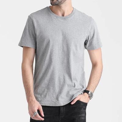 Męski T-shirt z krótkim rękawem z modalu w jednolitym kolorze, casualowa klasyczna koszula, top