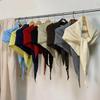 Korean Style Wool Blend Triangle Knit Scarf Shawl - Women's Autumn/Winter Warm Neckwear