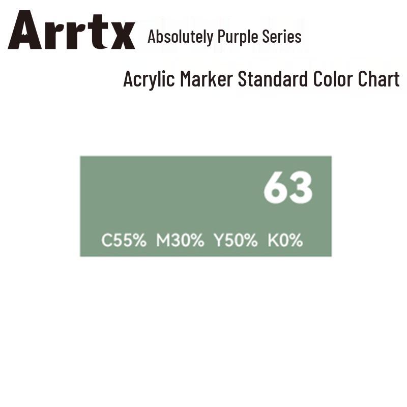 Arrtx Ataishi Akrylový marker s měkkým hrotem, Jeden kus, Absolutní fialová, Styl A/B, 30 barev, Voděodolný, Rychleschnoucí, Krycí.
