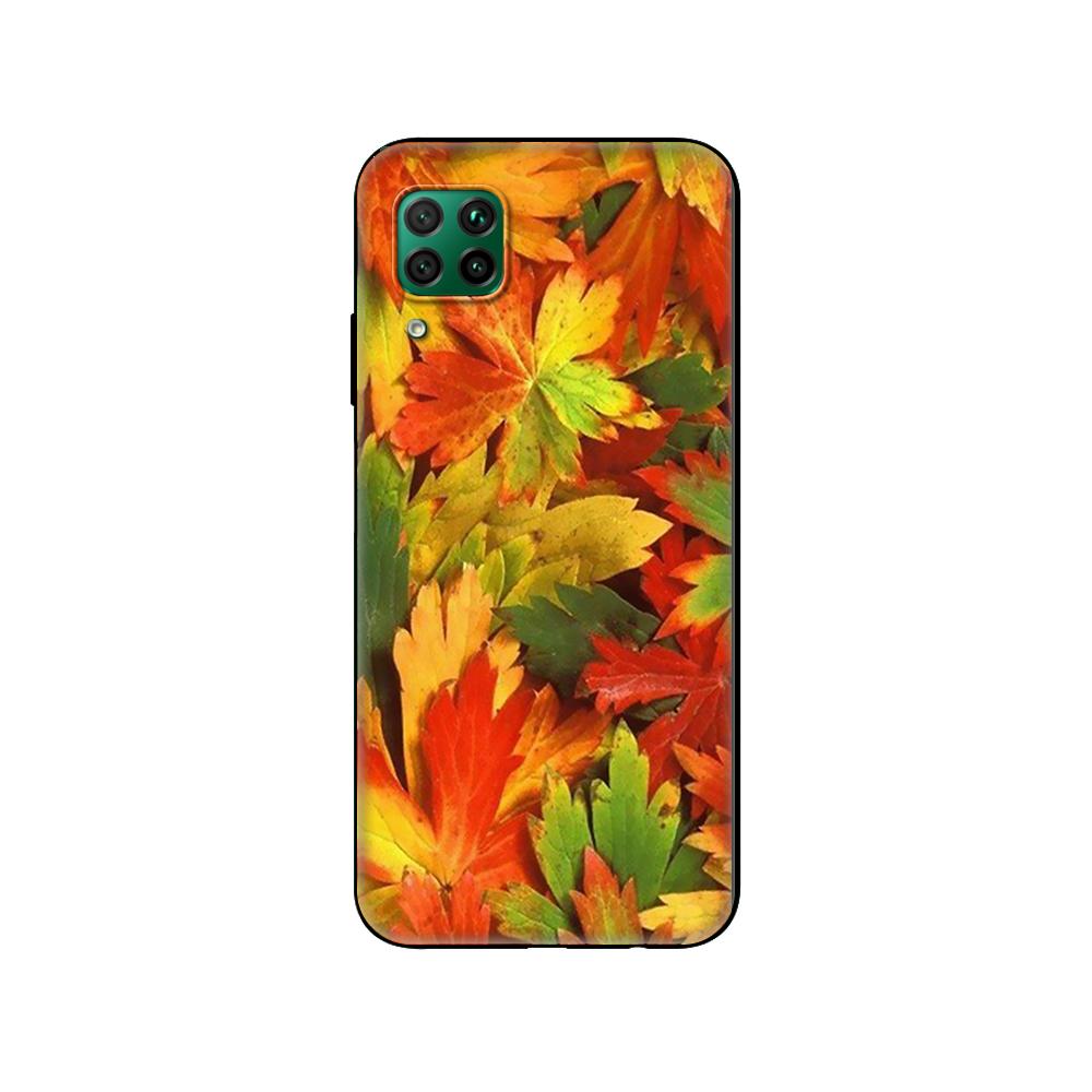 Black Tpu Case For Huawei P30 Lite P30 Pro P40 Case For Huawei P40 LITE E P Smart 2020 Case Cover Autumn Leaves Fall  Splendid