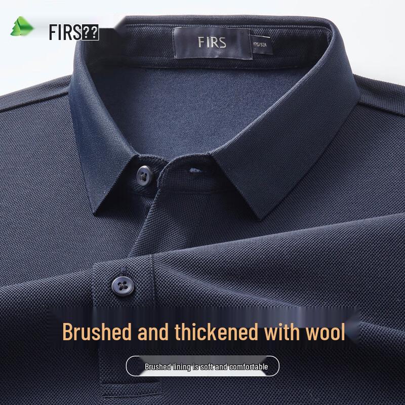 Men s Wool Blend Long Sleeve Polo Shirt L