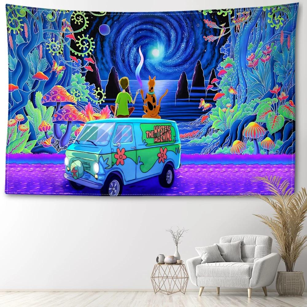 

Cartoon Mushroom Forest Printed Tapestry Hippie Wall Wallpaper Bohemian Wall Wallpaper Mandala Home Decoration 74x94cm(29x37in)