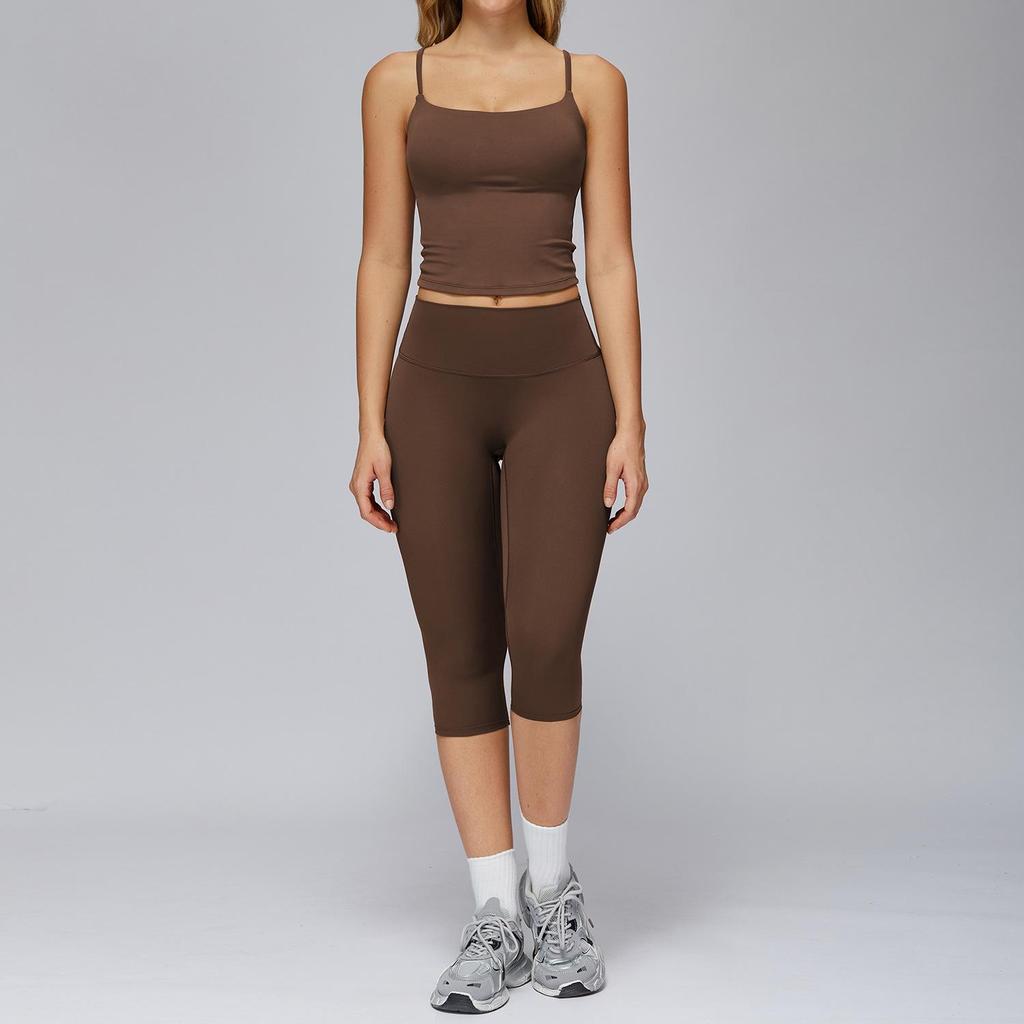 European-American Yoga Set: Brushed Wide-Leg Sportswear for Running & Fitness