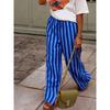 2026 New Women's Loose Casual Striped Printed Long Straight Pants