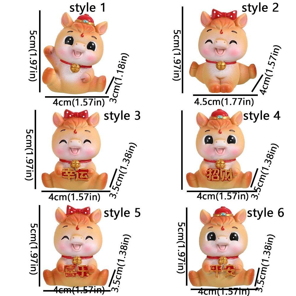 Lifelike 2026 Horse Year Figurines Resin Horse Statue Zodiac Horse Mascot  New Year Gift