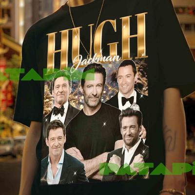 Hugh Jackman Retro Graphic Tee: Unisex Cotton Sweatshirt