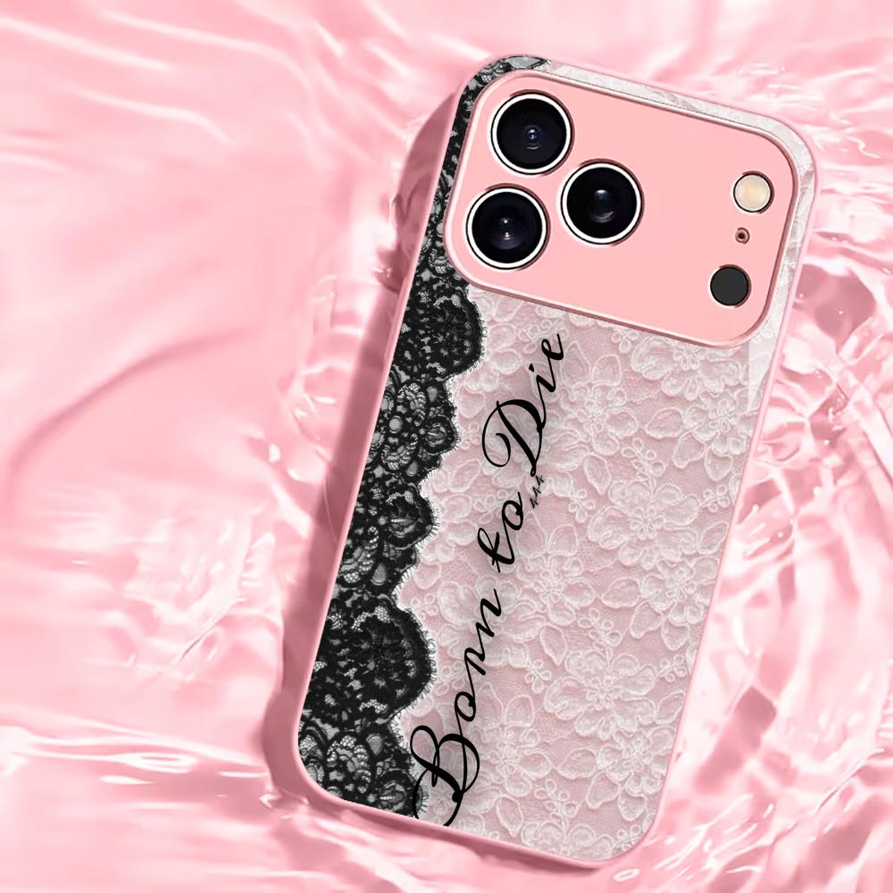 Modern Pink Lace Print phone case for iphone 17 case for iphone 17 pro max cover Glass for iPhone 17 16 15 14 13 12pm Pro P