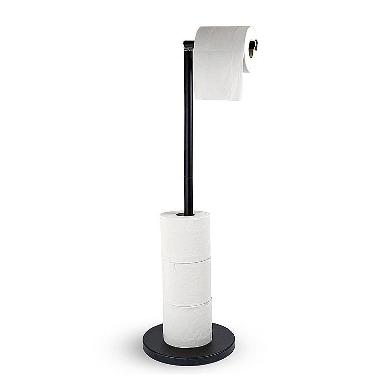 Stainless Steel Floor-Standing Toilet Paper Holder, Punch-Free Design