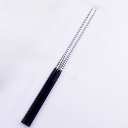 

Stainless steel chopsticks, long, with a premium white wood handle, perfect for serving sashimi and sushi (24cm, hexagonal handle, black)