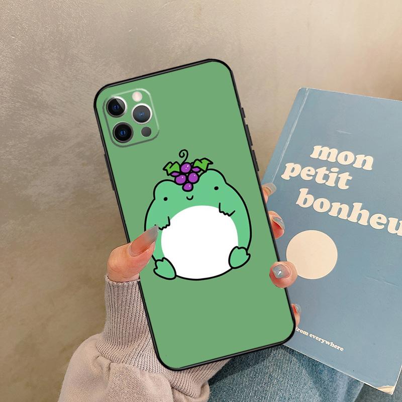 Cute Funny Frog Case For iPhone 17 Air 16 15 14 13 11 12 Pro Max 13 mini XR 15 16 Plus 16e Back Cover Shell
