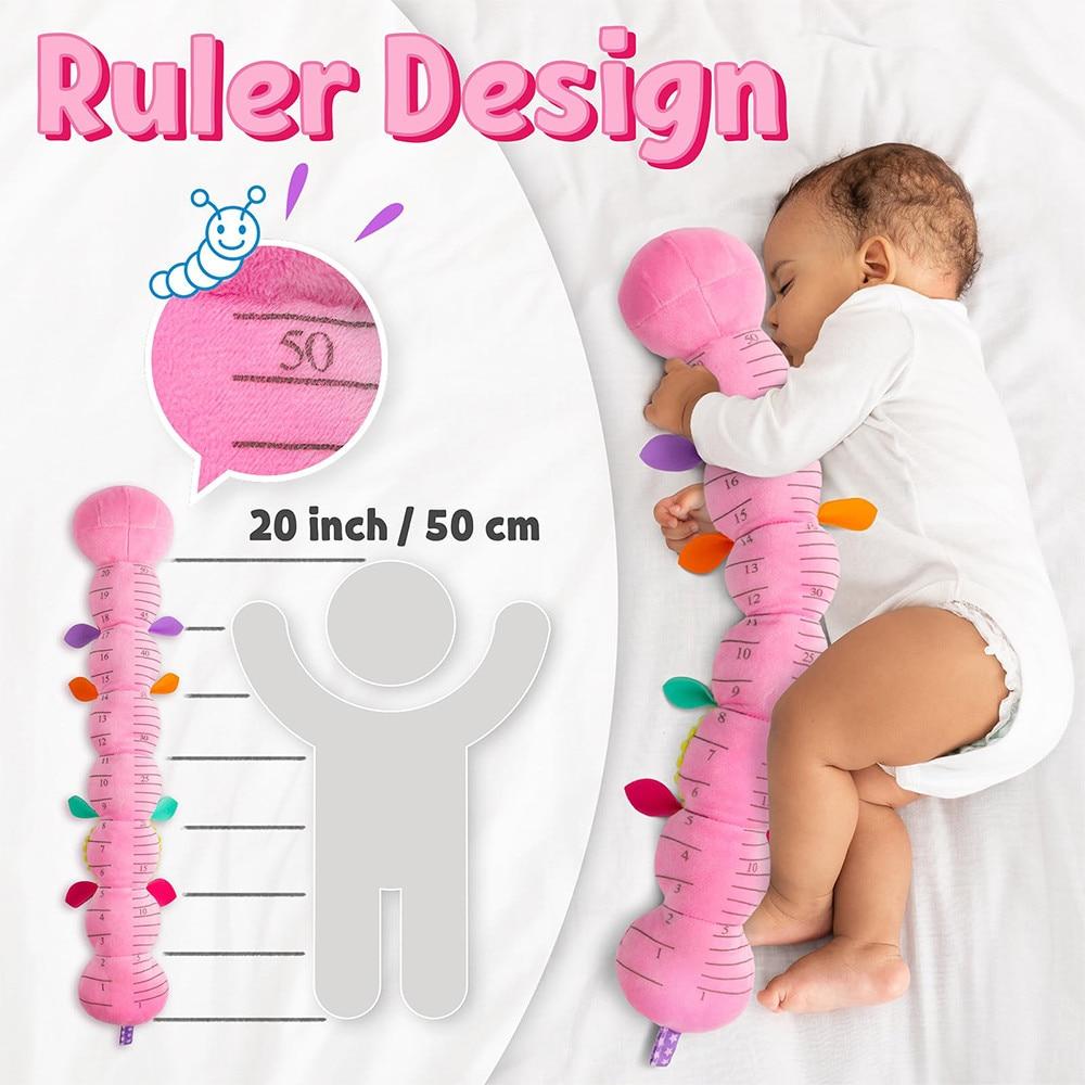 Jucarie de plus 3-in-1 Musical Caterpillar Toy, Pink, 50cm, Infant Sensory Development Soothing Plush Doll