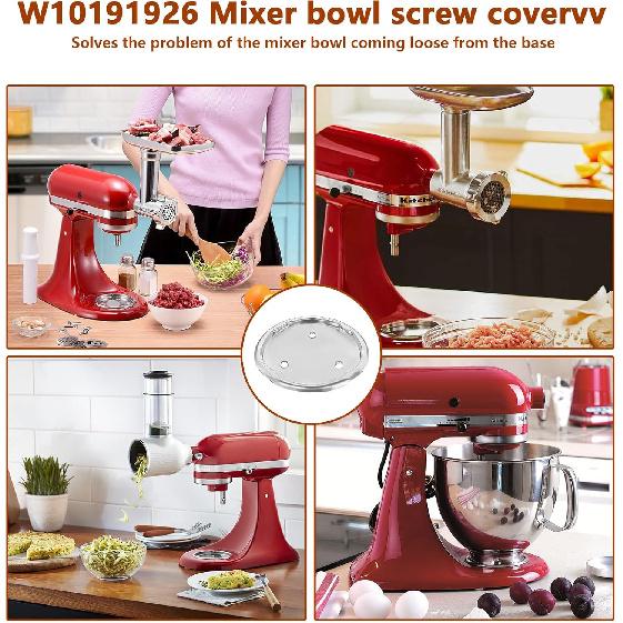 W10191926 Mixer Bowl Screw Cap Replacement for Whirlpool KitchenAid Kenmore Mixer Bowl Clamping Plate Replace 4163032 WPW10191926 AP6016640 4161126