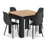 Set Of Np Table 80X80Cm Artisan Black Legs + 4 Wat Black Chairs / Black Legs