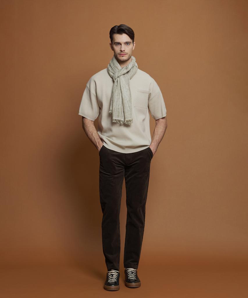 PANICALE Brown Regular Fit Three-Bone Corduroy Pants (Type A)