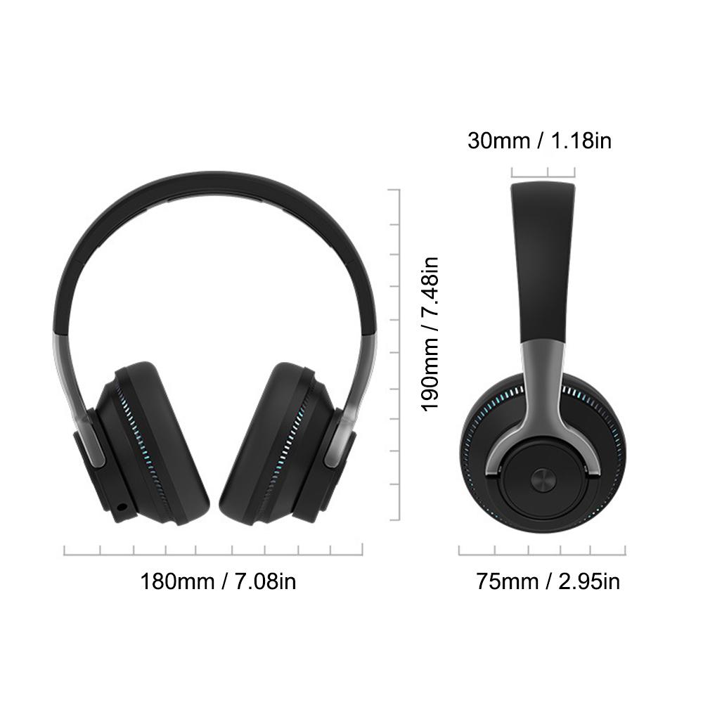 Headworn Bluetooth Headset Earbuds Brilliant Luminous Heavy Folding Retractable Card Headset Wireless Bluetooth 5.0 Headphones