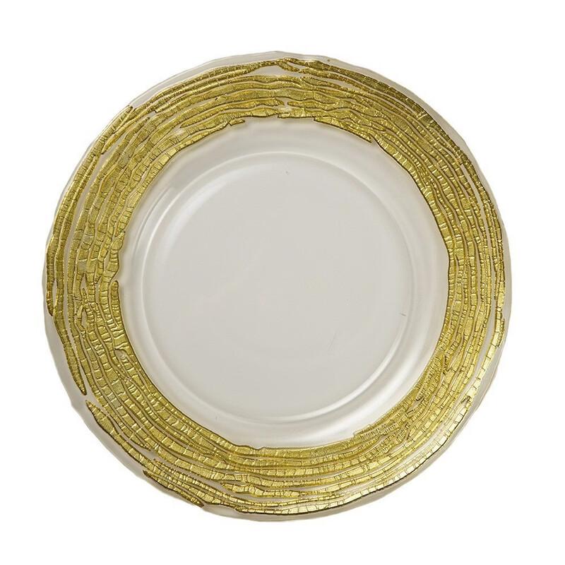 Daren Wave Pattern Glass Salad Fruit Plate