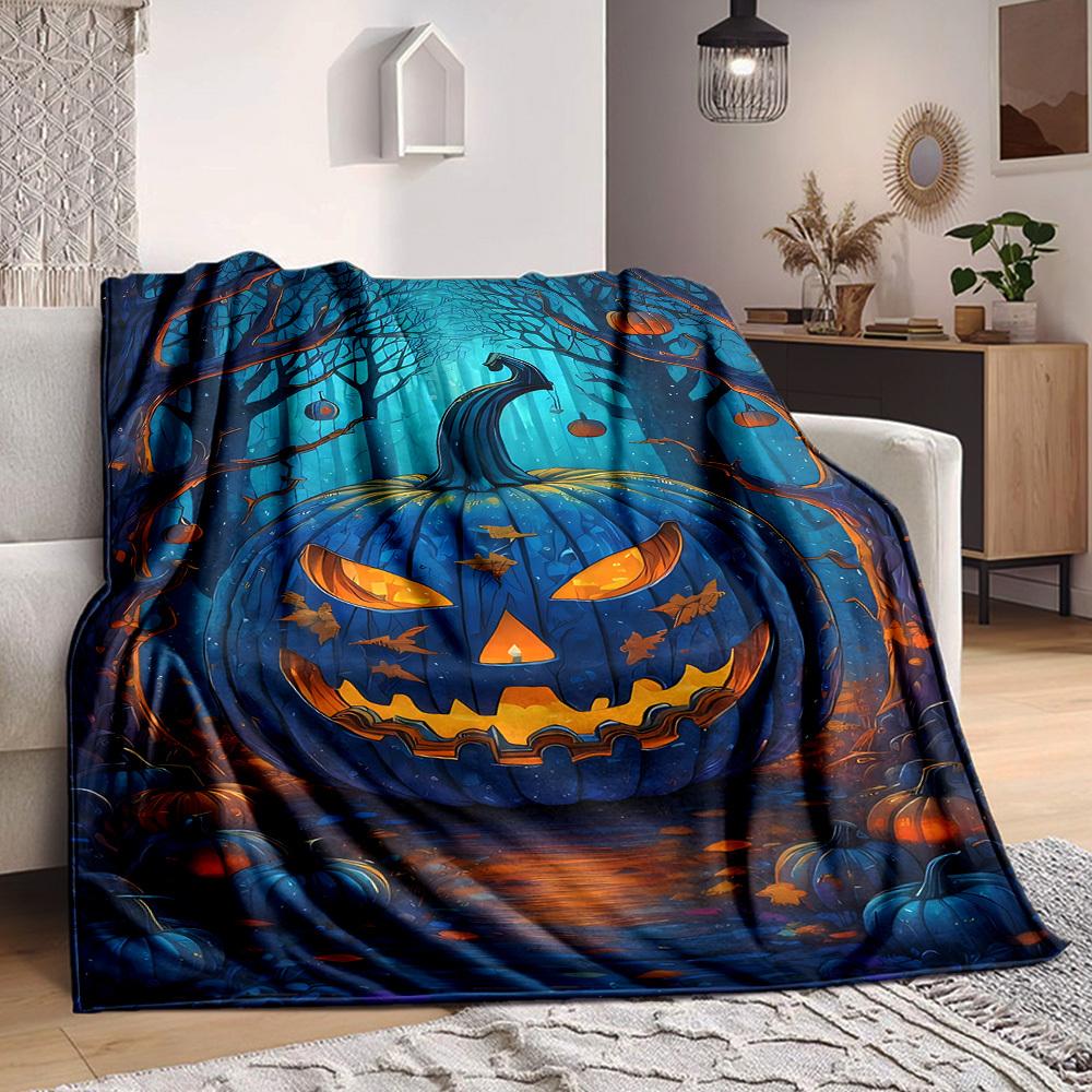 1PC Halloween Pumpkin Blanket - Soft Warm All-Season Throw for Sofa, Bed, Car, Office, Throw For Sofa yy250916114 75x90cm