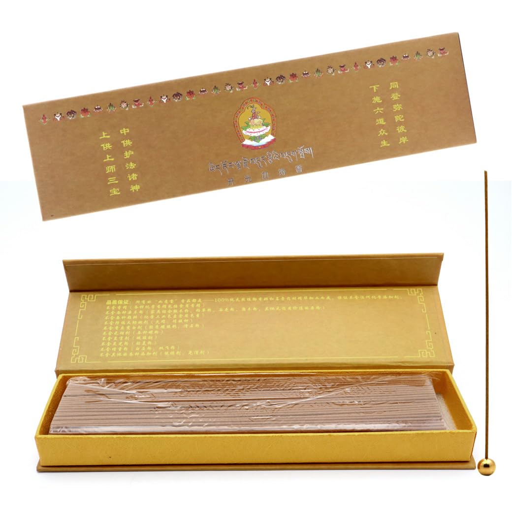 Tibetan Secret Pure Sandalwood King Tea Box Sandalwood Ruyi Treasure Sandalwood Incense 1 box 100g Incense Sticks Natural Fragrance Hobby Incense