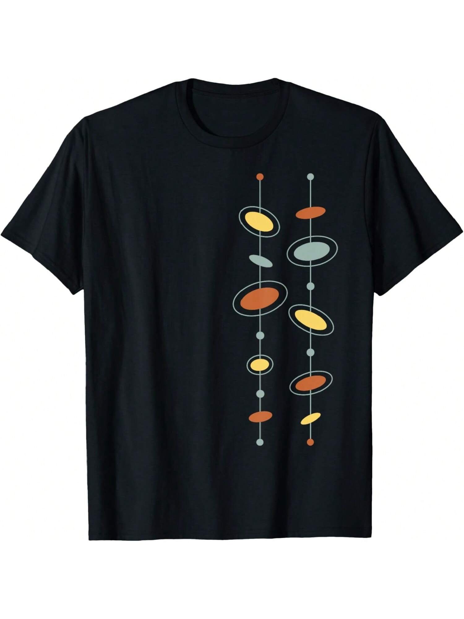 Atomic Age Mid Century Modern Pattern T-Shirt S разноцветный
