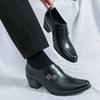 Fashion High End Brand Men's Business Dress Shoes Leather Increased Height British Shoes Men Pointed Toe Shoes Wedding Free Delivery