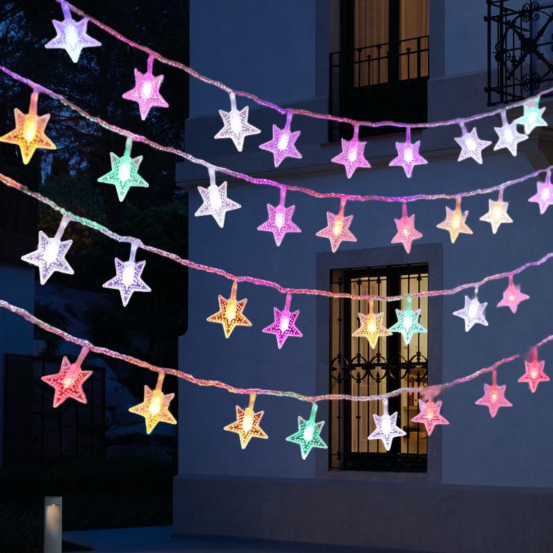 Colorful LED Solar String Lights for Outdoor Camping, Courtyard Atmosphere, and Christmas Decoration