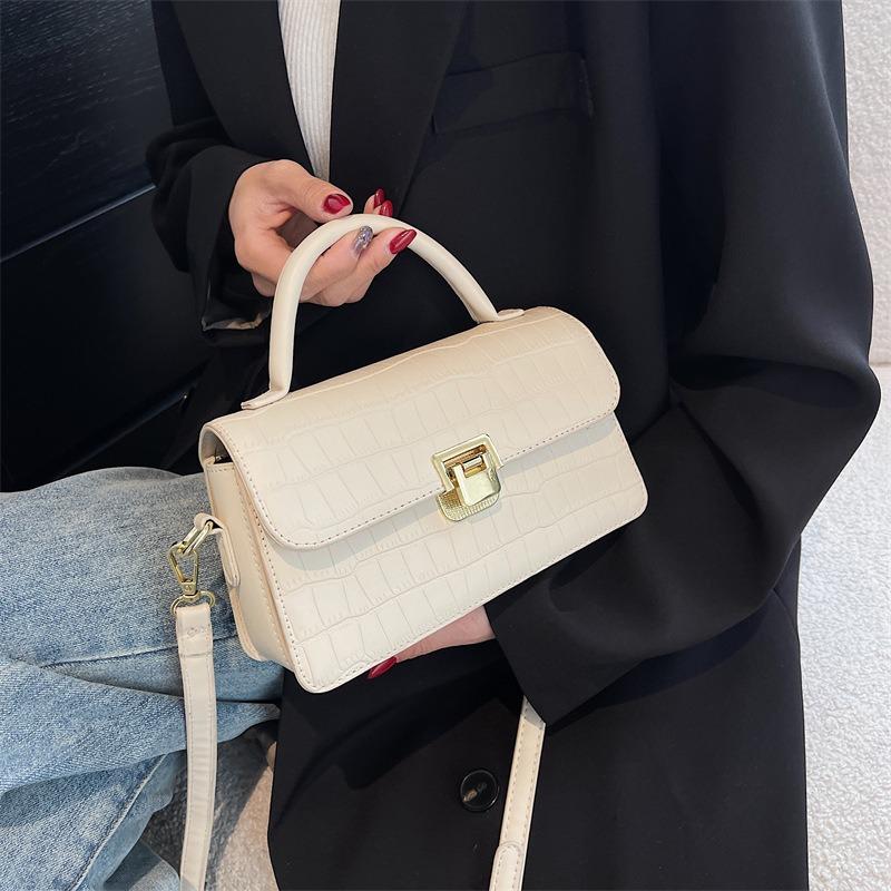 Bag Women's New Women's Bag Textured Stone Pattern Portable Small Square Bag Fashion Versatile Popular Shoulder Crossbody Bag