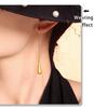 Women's Luxury Water Drop Tassel Earrings - Stainless Steel Wire, Modern Design