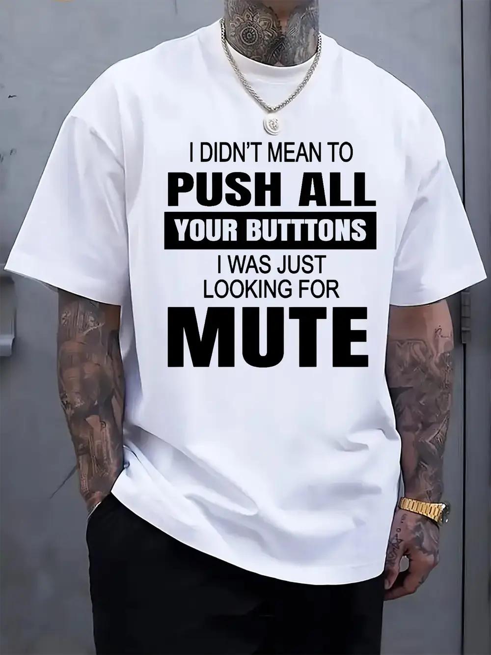 Humorous Apology Print T-shirt - Casual Crew Neck XXL