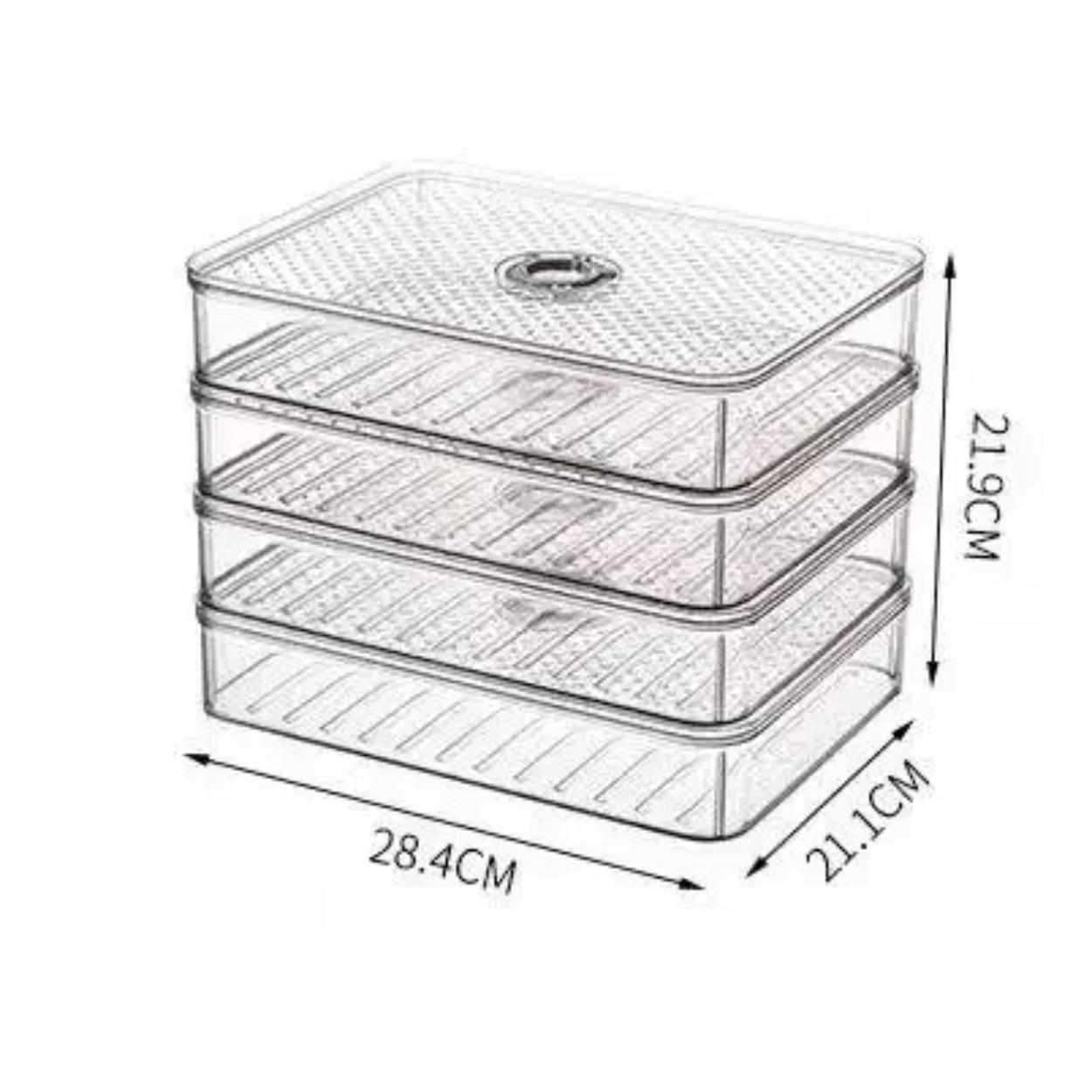 

Meat Container with Sealing Lid Date Recording Meat Fridge Storage Container Clear Bacon Container Stackable Cheese Container