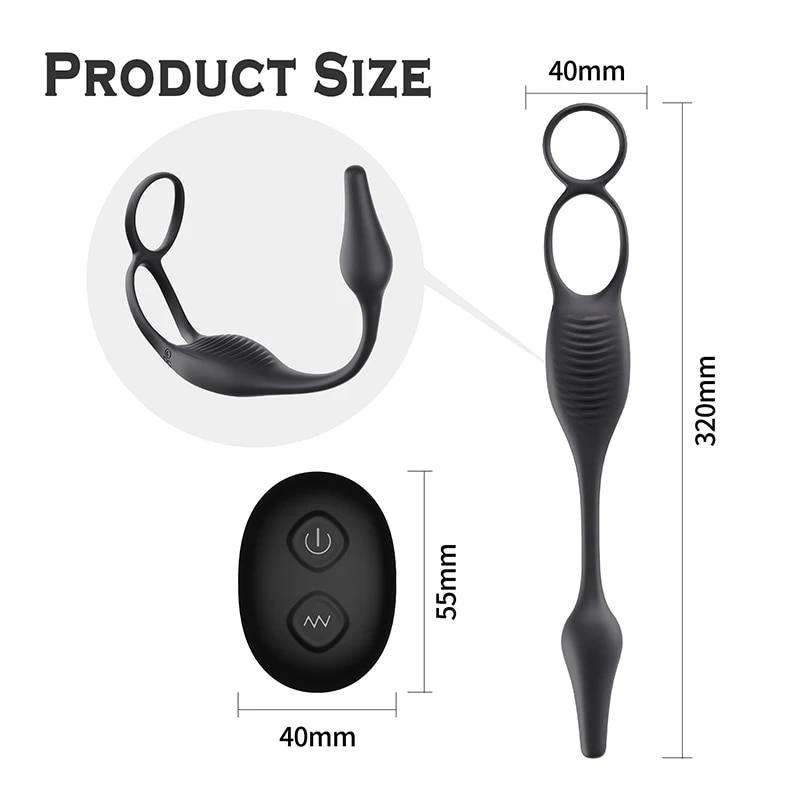 Vibrerande analplugg Butt Plug Fjärrkontroll Prostata Massager Anal Vibrator med Penisring Perineum Stimualtor Sexleksak för män Vuxen 18