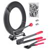 Steel Banding Strapping Kit, Heavy Duty Banding Sealer Tool with 183 M Binding Straps, 300 Metal Seals