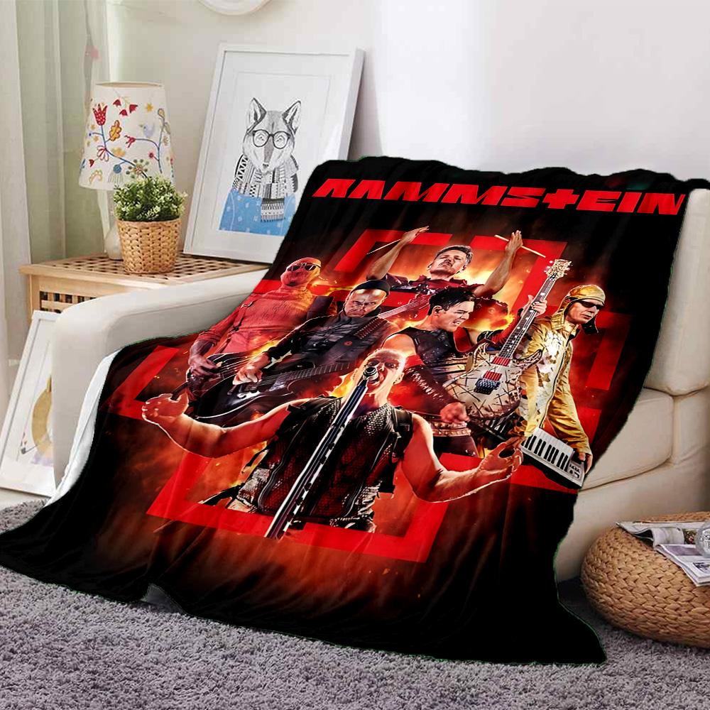 Rammstein Concert Energy Flannel Blanket Super Soft Warm Cozy Blanket For Sofa Bed Office Travel Allseason Home Decor Gift