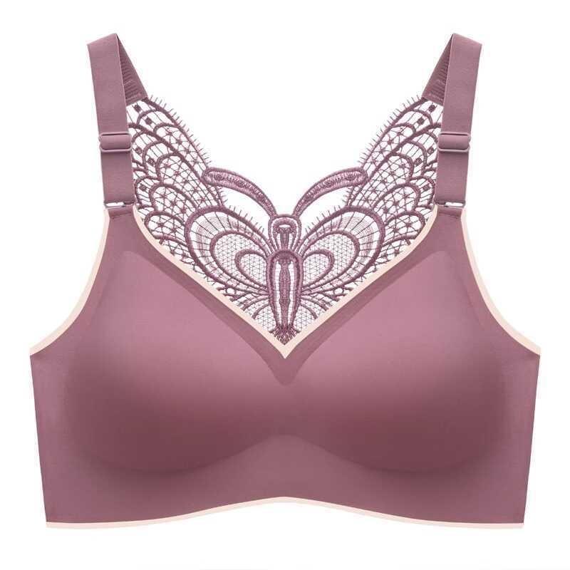 Women Latex Back Beauty Wireless Gathered Vest Style Comfortable Bra