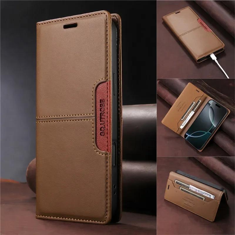 Magnetic Wallet Anti-theft Leather Case For Xiaomi Poco C61 C65 M6 Plus F6 X6 Pro PocoM6 5G 4G Card Holder Phone Book Flip Cover