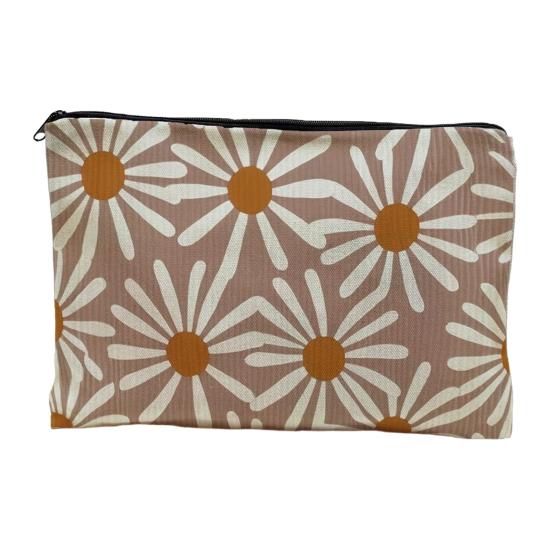 Yousheng Cosmetic Storage Bag, Thickened Canvas Pouch, with Smooth Zipper Large Capacity Stationery Organizer, Oil Painting Print Cosmetic Pouch