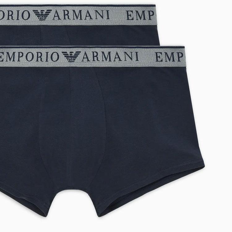 Emporio Armani SS24 Letter Logo Print Boxer Briefs 2-Pack Men underwear Navy-Blue 111769-4F720-06236
