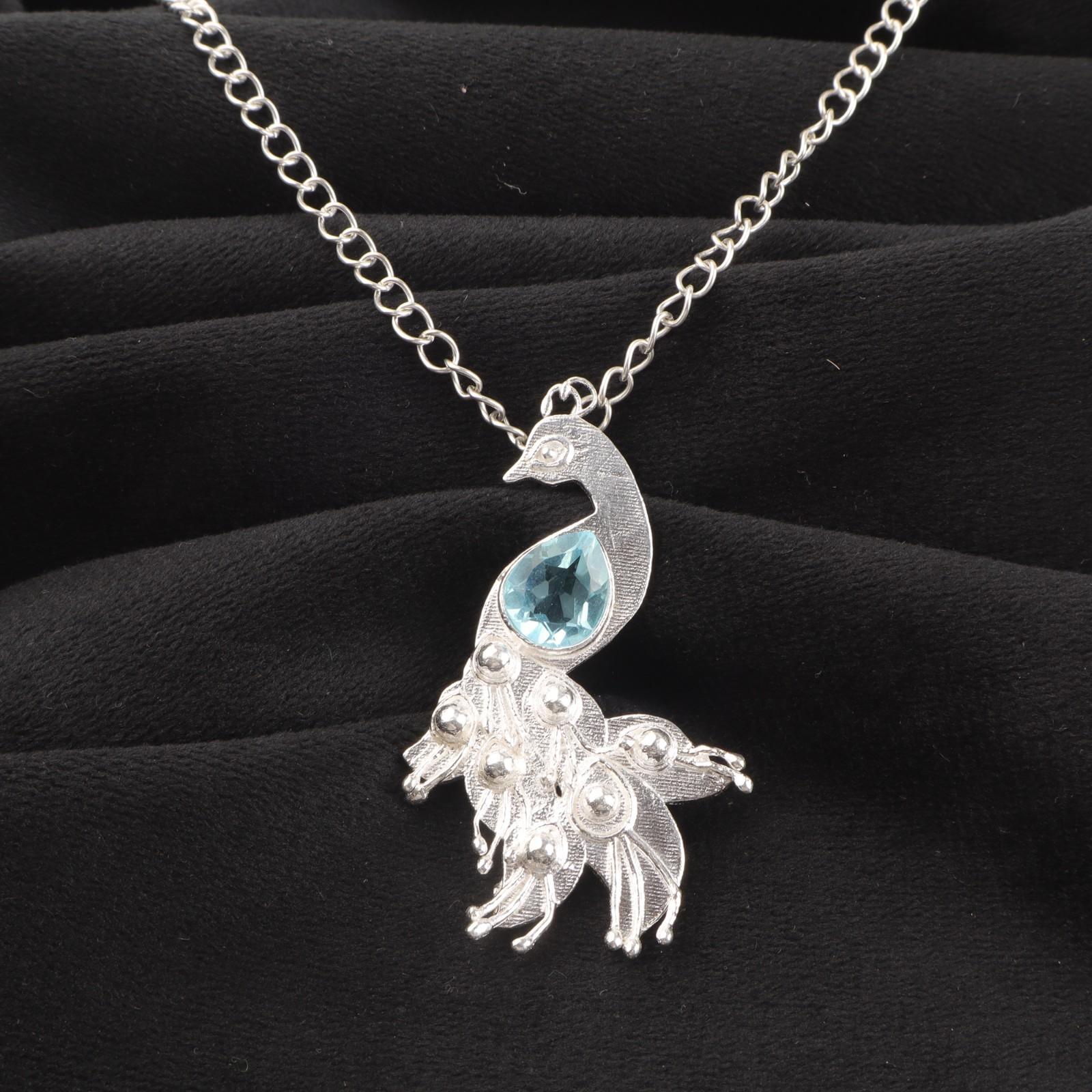 

Sky Blue Topaz Gemstone 925 Sterling Silver Jewelry Pendant2 For Birthday Gift CP-21-4