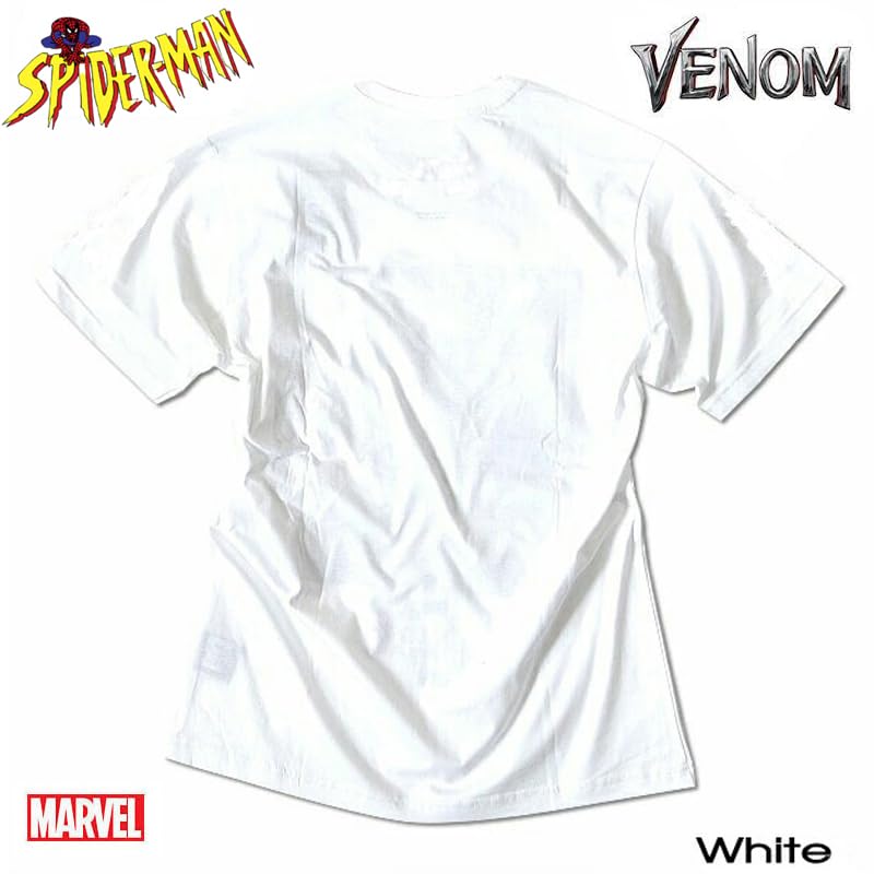 EVERSOUL Marvel VENOM Avengers Short Sleeve T-Shirt, American Comic Book Merchandise, Birthday Gift, Unisex, White, XL Size [Parallel Import]