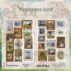 Yuxian Antique Collection: Embossed Oil Painting Stickers - Retro European Style, Journal Decoration, 2 Sheets, 4 Designs.